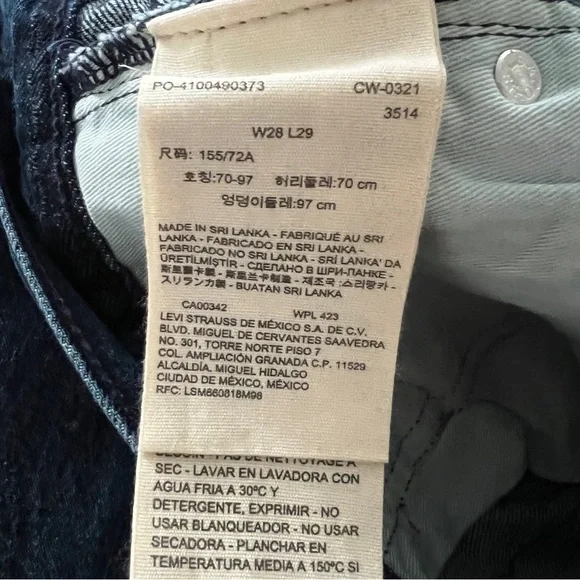 Levi’s 70s Ultra High Rise Slim Straight Leg Jeans Dark Wash Embroidered… - Picture 11 of 13